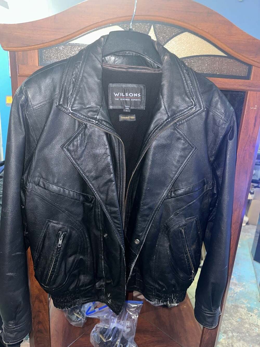 Vintage genuine leather heavy Wilson's bomber